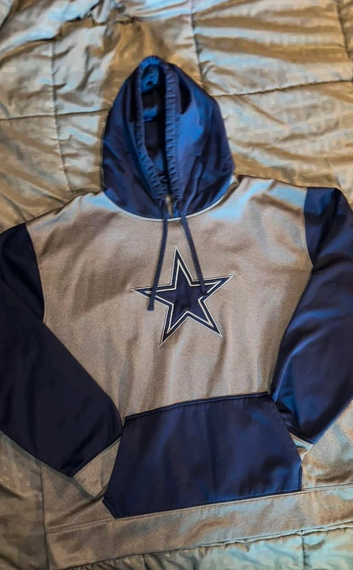 [2XL?] Dallas Cowboys Navy Silver Colorblock Pullover Hoodie NFL Star