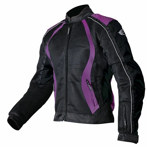 [Large] AGV Sport Xena Vented Motorcycle Jacket Black Purple CE Armor